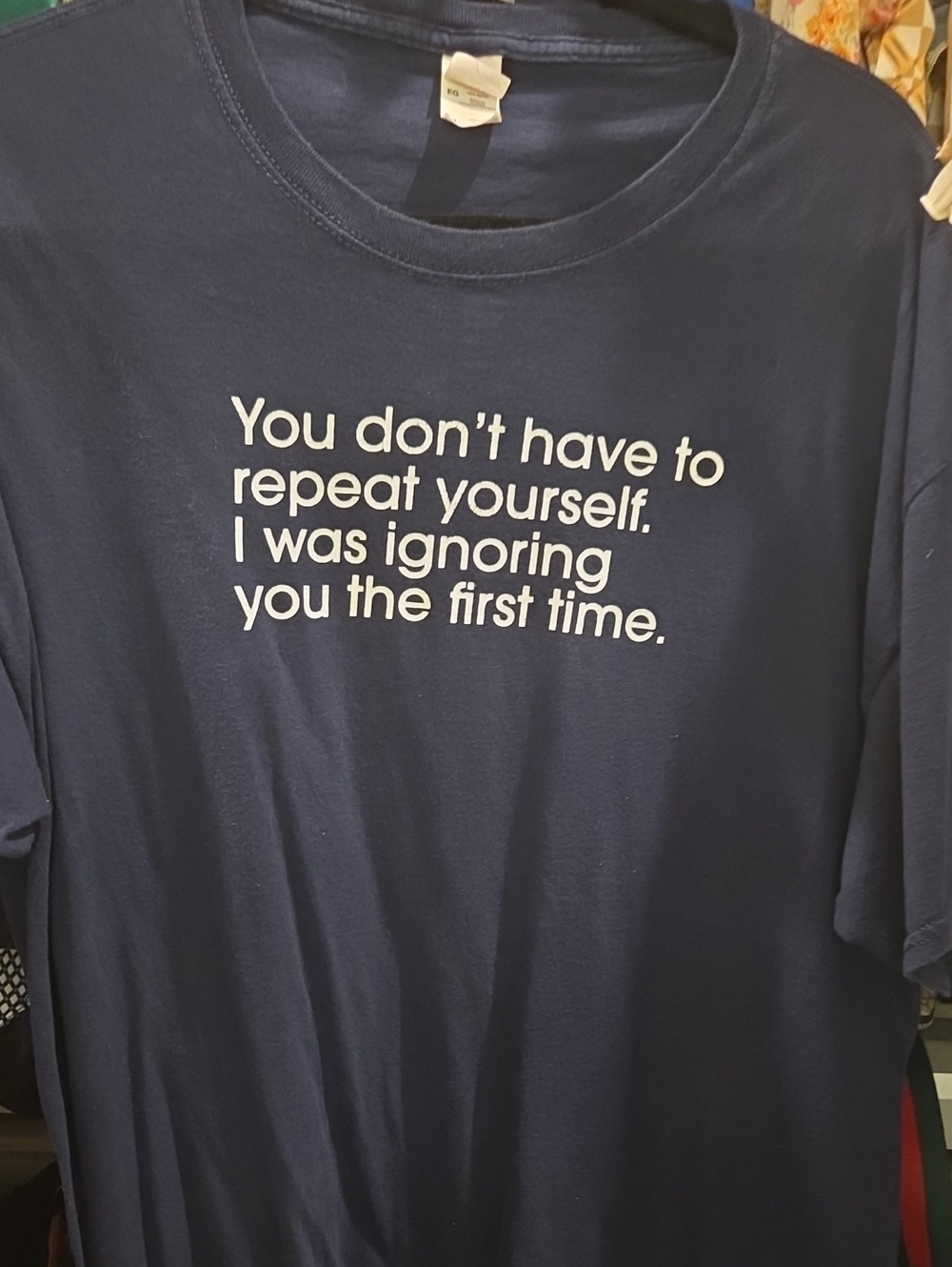 Men's Navy Graphic Tee - You Don't Have To Repeat Yourself